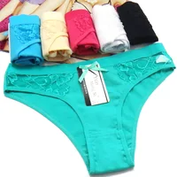 

Hot Sale Women Cotton Lace Panties With Bow Girls Briefs Ladies Underwear