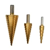 triangle handle step drill set of 3pcs pagoda drilling ladder drills hole reamer steel iron aluminum plate holes opener