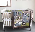 Promotion 7PCS embroidery baby girl bedding crib sets for cot bed crib bed set include bumper