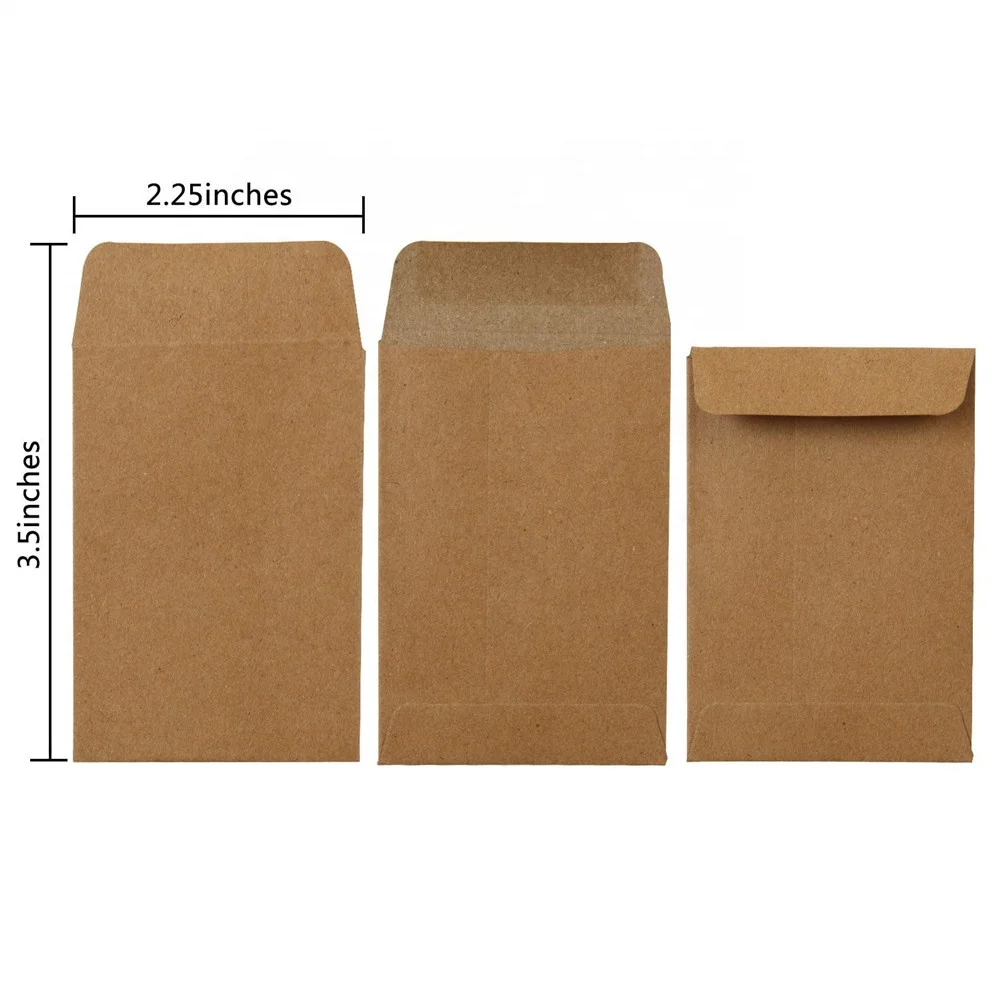 
Small Coin Envelopes Kraft Paper Self-Adhesive Mini Parts Envelopes for Coin Seed Stamps or Small Parts 2.25 x 3.50 inch 