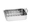 16" Roasting Pan With Rack / Stainless Steel Rectangular Roaster / turkey baking tray with wire rack