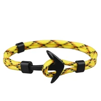 

BIO ENERGY Wholesale Fashion Custom Logo Jewelry Nautical Braid Rope Anchor Viking Bracelet Mens Bracelet