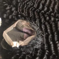 

16inches virgin cuticle aligned hair silky hair extension deep wave full hd lace wig for black women