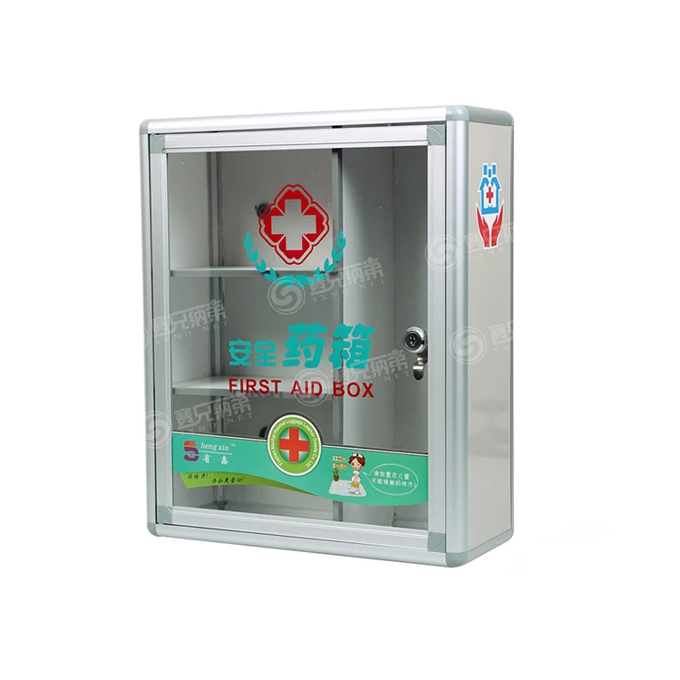 High Quality Wall Mounted First Aid Supplies Locking Medicine