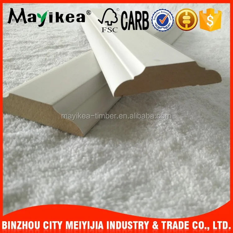 Factory directly provide customized size durable cheap white mdf moulding