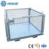 Large capacity wire mesh storage container collapsible steel pallet cage