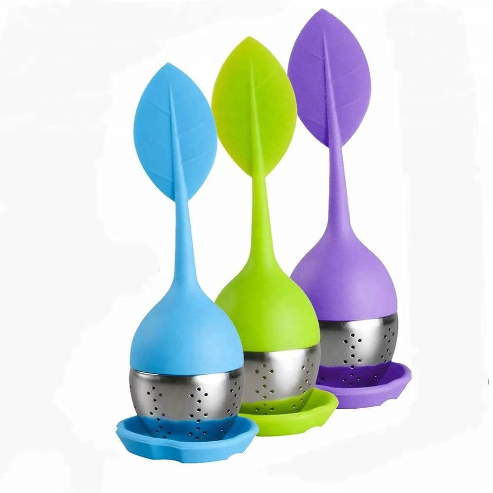 

BPA Free Food Grade Silicone Handle Tea Infuser Stainless Steel Strainer for Tea, Purple