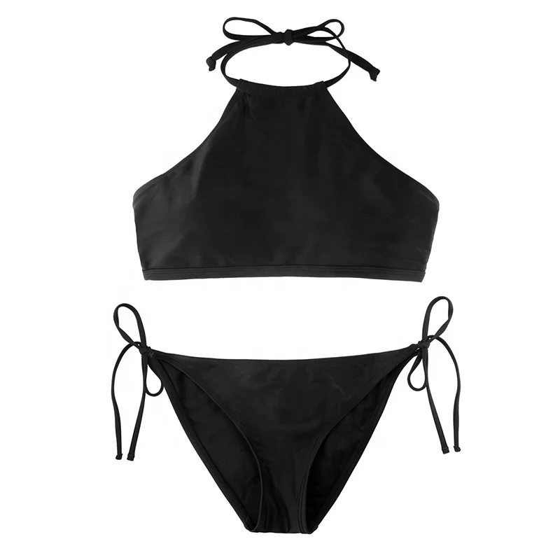 Oem Swimwear & Beachwear Solid Color Two Pieces Triangle Polyamide ...