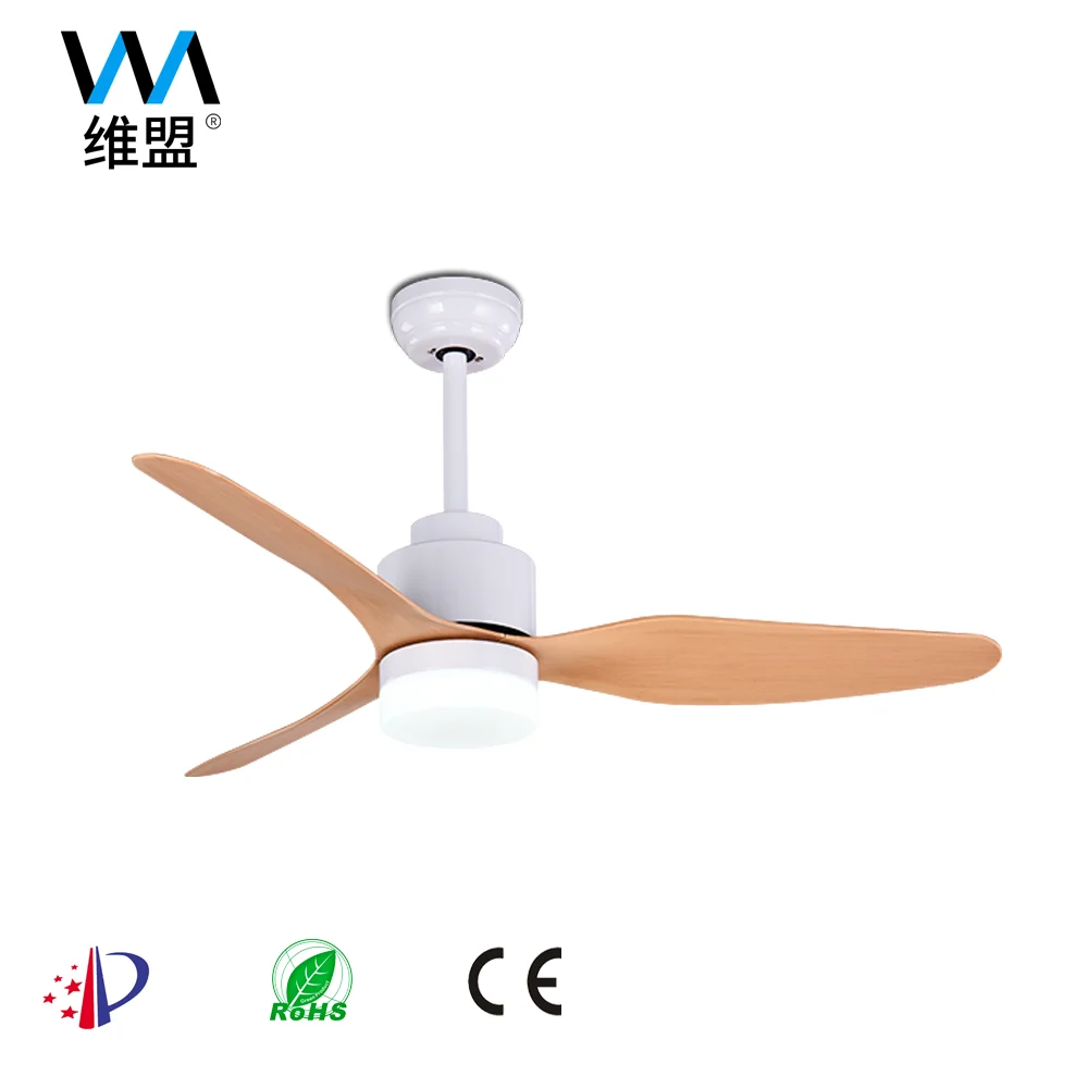High Quality Copper Motor Ceiling Fan With Led Lamp 46 Inch 3 Wood