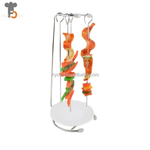 Image of Stainless steel BBQ Grill , Stainless steel Kebab holder with 6 skewers & one dish F0106