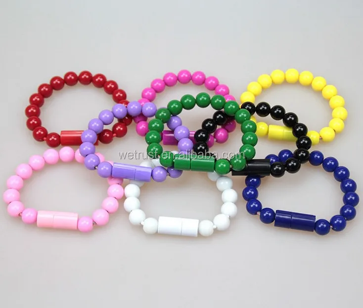 USB Beads Shape Bracelet Charging Data Transfer Line For Phone