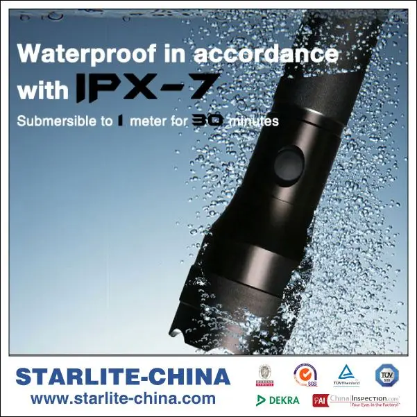 
STARLITE aluminum alloy high brightness T6 500LM self defence flashlight 