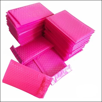 Bright Pink Bubble Mailer Poly Decorative Poly Mailers Cosmetic