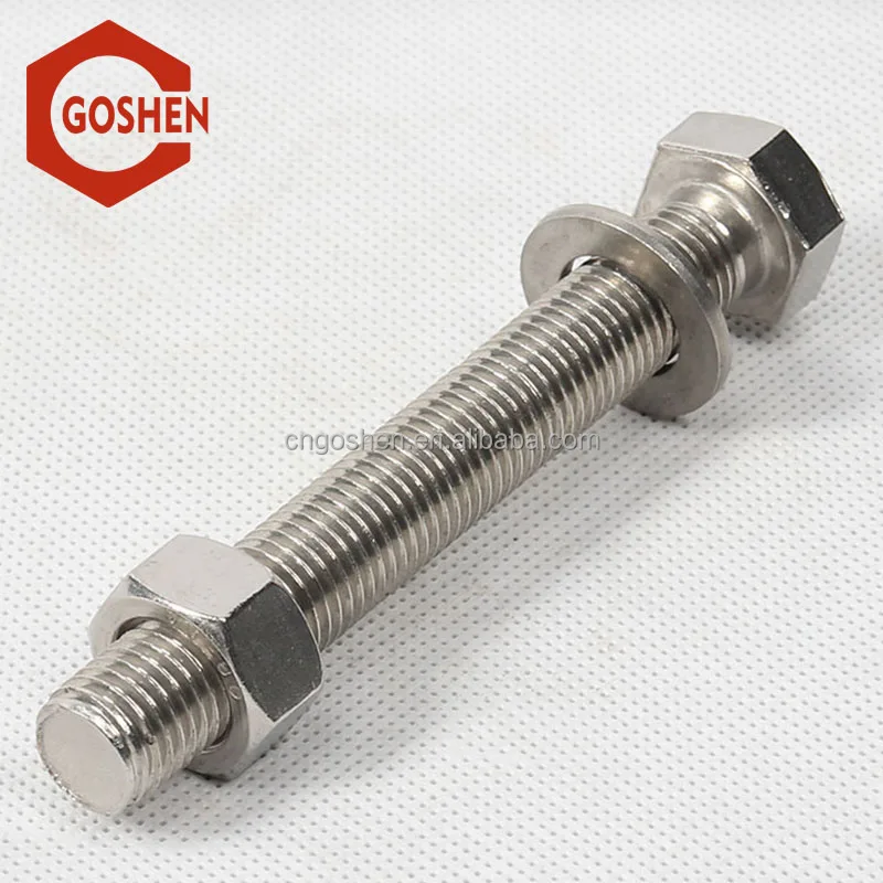 
Din933 Stainless steel hex bolts with nuts and washers 