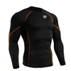 Solid black compression wear customized rash guard Custom Logo