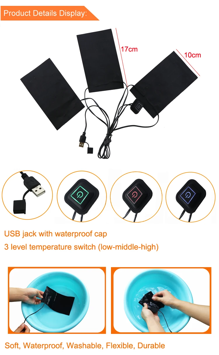 Clothes Heating Pad,5V 2A Lightweight Electric USB Heated Pad Accessory for Outdoor &amp; Indoor &amp; Camping