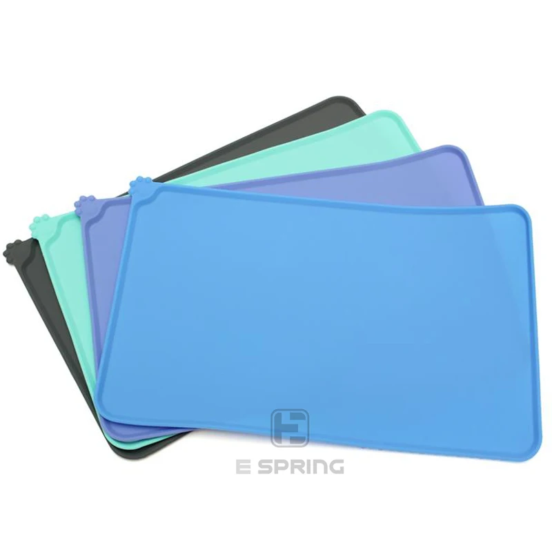 

100% Platinum Paw Shape Washable Custom Printed Silicone Food Dog Feeding Pet Mat