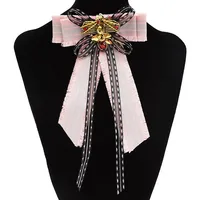 

Women Crystal Rhinestone Butterfly Tie Collar Pin Brooch Lady Neck Collar Accessory