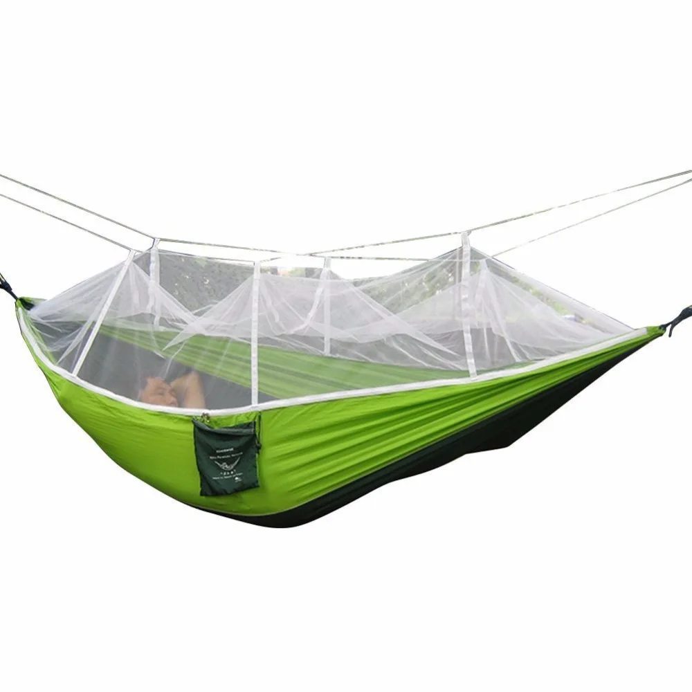 

Ultralight Outdoor Camping Hunting Mosquito Net Parachute Hammock 2 Person Garden Hammock