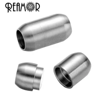 

REAMOR Jewelry Findings Hole Size 8mm 316l Stainless Steel Leather Bracelet Magnetic Clasp DIY Jewelry Magnet Hook Wholesale
