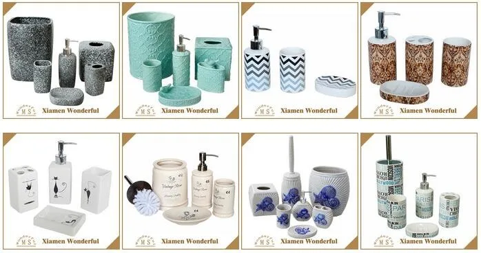 simple funny decal decoration ceramic sanitary sets which could used as business promotion and Mother's Day holiday gift