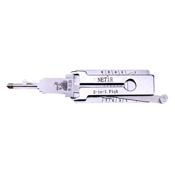 

LISHI NE71R 2in 1 Car Door Lock Pick Decoder Unlock Tool, Silver