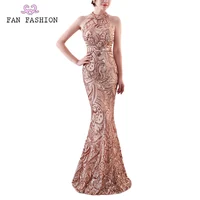 

Formal gorgeous sequin graduation gown crystal long maxi evening prom dresses for women