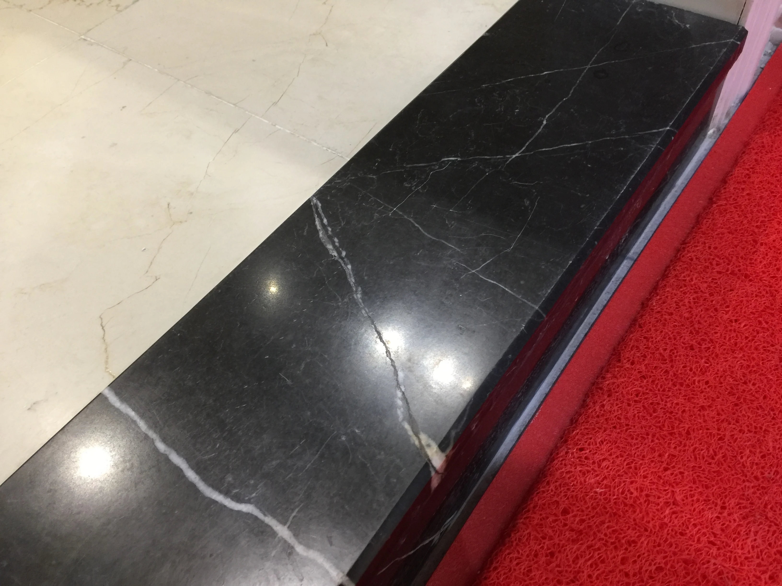 Samistone Black and White Slab Hotel Project Marble Stair