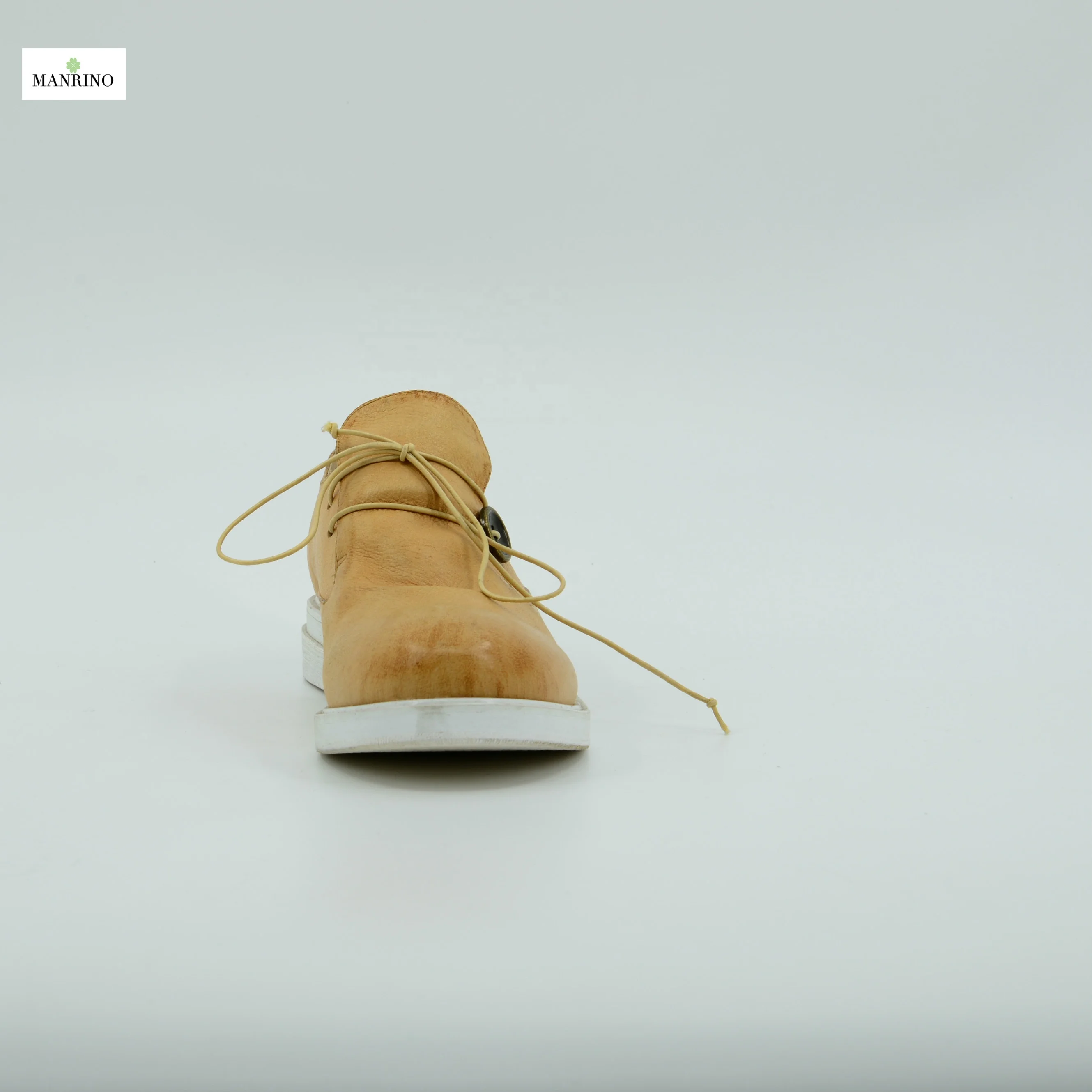 
MANRINO-0116 Litchi Texture Butter Cow Leather Upper Flat Oxford Sole Lace Up Handmade Women Casual Leather Shoes Manufacturer 