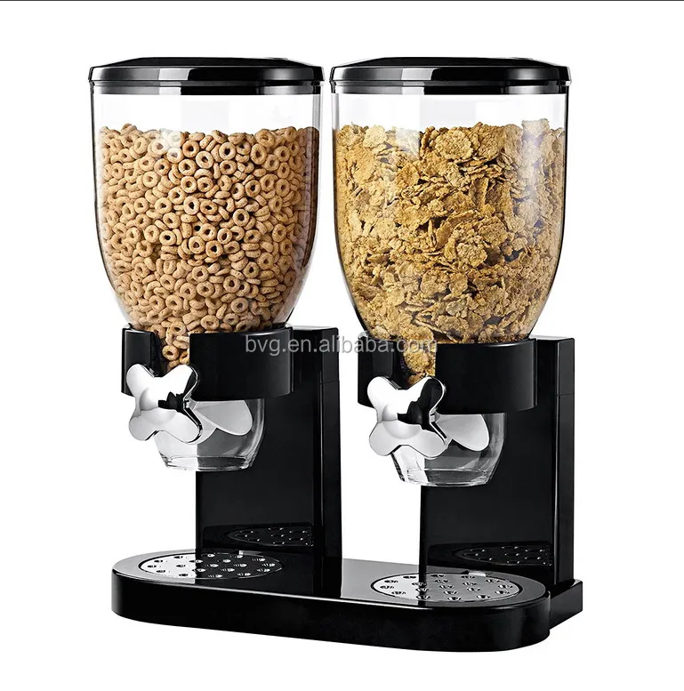 
Commercial use hotel restaurant plastic 7L bulk food double cereal dispenser 