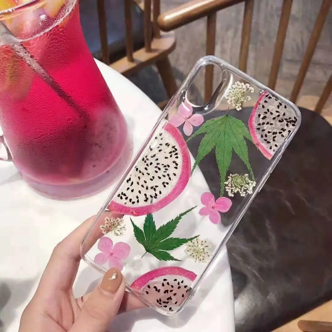 

Custom Dried Flowers Soft TPU Back Phone Cover For iPhone Xs Case