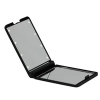 

Black led pocket mirror with 8 LED Lights Vanity Makeup Folding Portable Compact