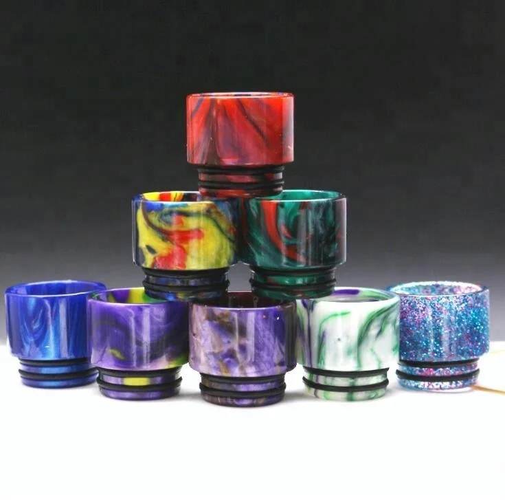 

Wholesale Hot Selling Colorful Electronic Cigarette Vape Atomizer RDA 810 Drip Tip Epoxy Resin, Multi color