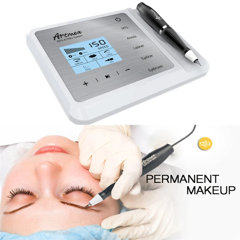 

Artmex V9 Eye Brow Lip Rotary Pen Permanent Makeup Tattoo Machine MTS PMU System With V9 Tattoo Needle, Black