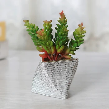 Interior Mini De Ceramica De Plata Geometricas Macetas De Flores Buy Macetas De Flores Macetas De Flores De Ceramica Macetas De Plantas De Interior De Ceramica Product On Alibaba Com