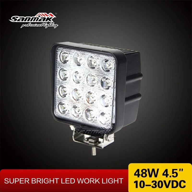 45w Led Work Light Flush Mount 6x4 Auto Led Headlight High Low Beam 3d