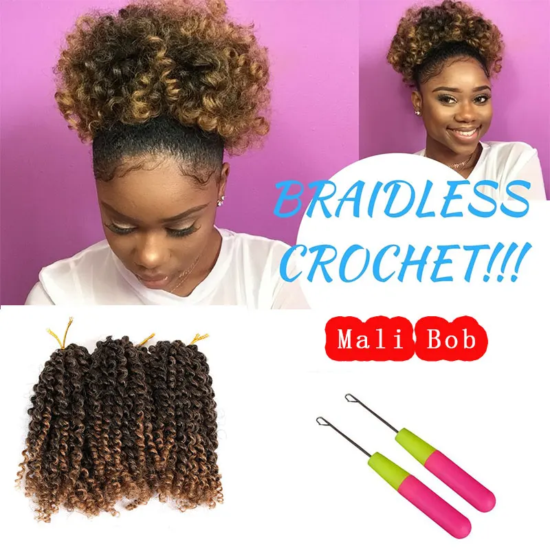 3pc Pack Mali Bob Crochet Twist Marly Braids 8 10 12 Afro Kinky