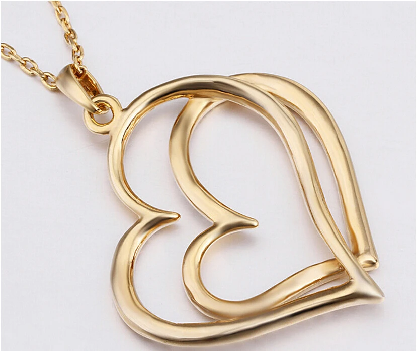 18K Gold plated Rhinestone Crystal Fashion Love shape necklace Richy-Glory 