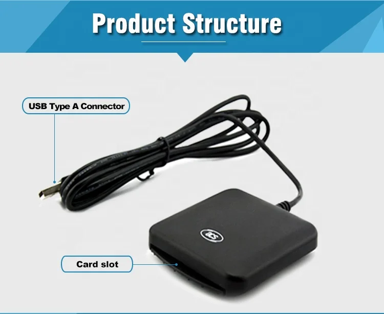 New USB Type A PC SC Compliant ISO 7816 Smart Card Reader ACR39U-U1 - ANKUX.COM