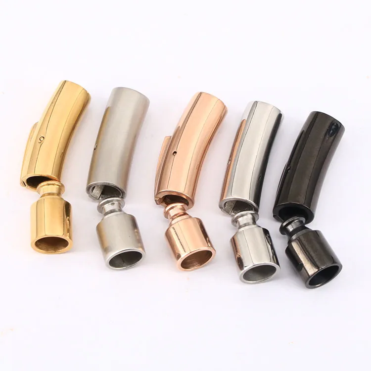 

Stainless Steel Bayonet Clasp 2mm 3mm 4mm 5mm 6mm 8mm PushLock Lace Buckle Leather Cord Clasps for Bracelet Jewelry Making