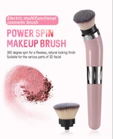 

pink rotating make up brush electric makeup brush set