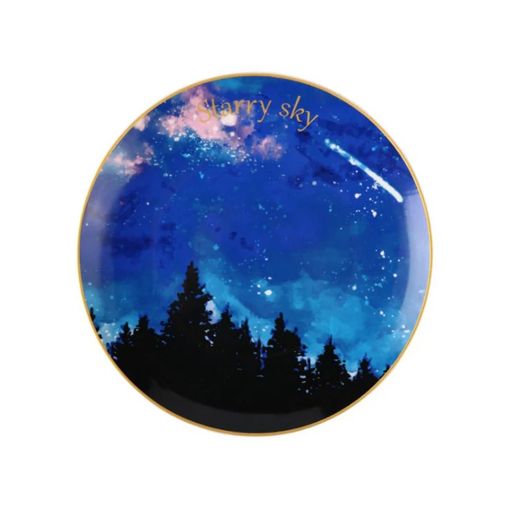 

Nordic creative starry sky porcelain plate household breakfast ceramic steak dinner plate