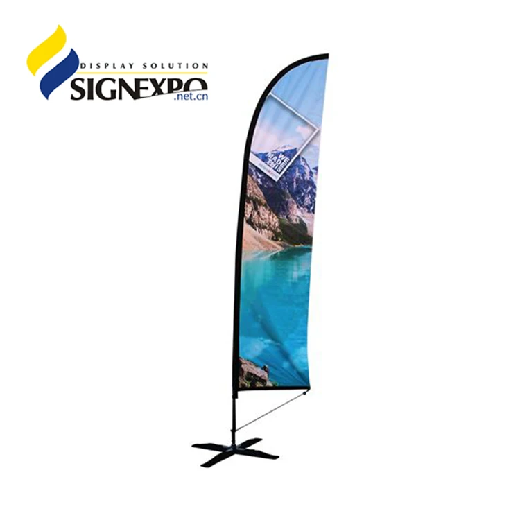 
Knitted polyester custom printing flex frame hand flag Outdoor banners marketing displays banner 