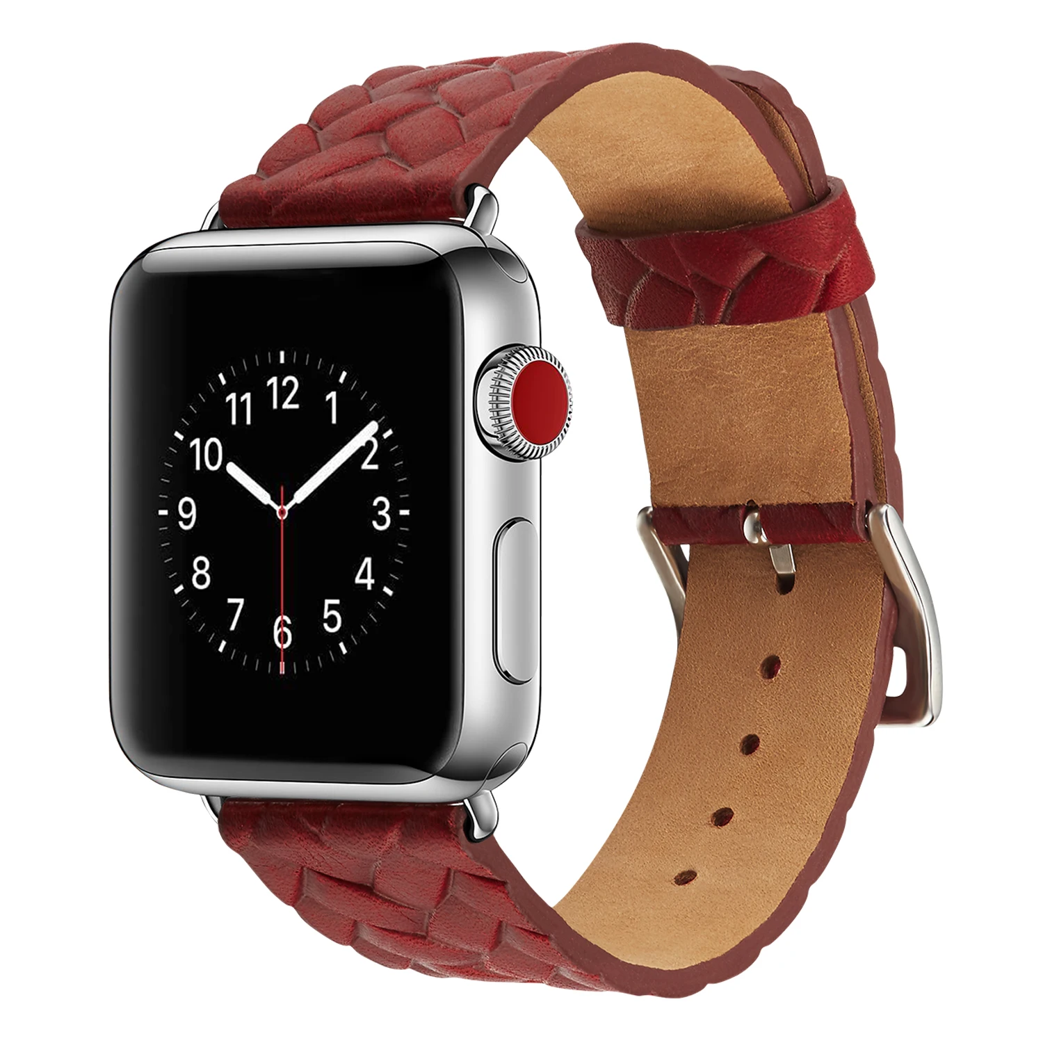 

Replacement Watch Strap For Apple Watch Series Bands 42mm 38mm Genuine Leather Embossed Woven Strap For iWatch 4/3/2/1