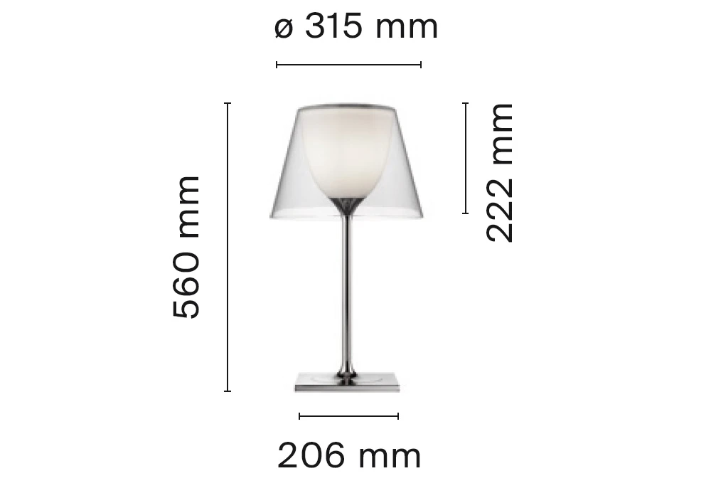 9.17-10 outer diffuser in transparent glass opal inner polished aluminum tubular polished zamak alloy Glass Table Lamp