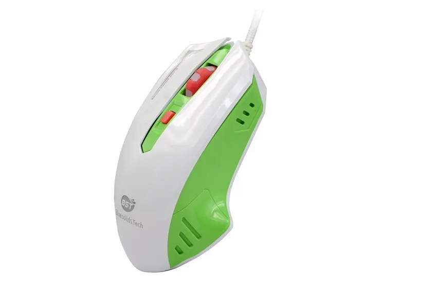 7 Buttons White And Green Usb Wired Gaming Mouse - Buy Gaming Mouse,7d