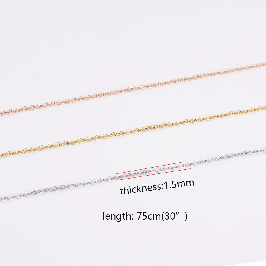 

1.5mm Necklace DIY Jewelry 75cm(30inch) Gold color Rose gold color Stainless Steel Chain