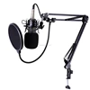 BM-800 High Quality Studio Microphone Set:Mic+Mic Shock Mount+Anti-wind Cap+Mic Power Cable for Recording KTV Karaoke