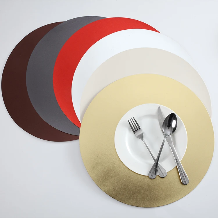 Custom Design Gold Silver Lacquer Placemat,Faux Leather Oval Placemat