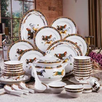 

2019 hot sale Jingdezhen porcelain and ceramics/High quality Bone China tableware/European dinnerware set
